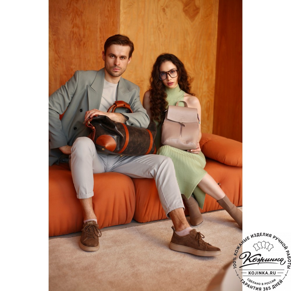 Кожаная дорожная сумка "Магнум" (чёрная)